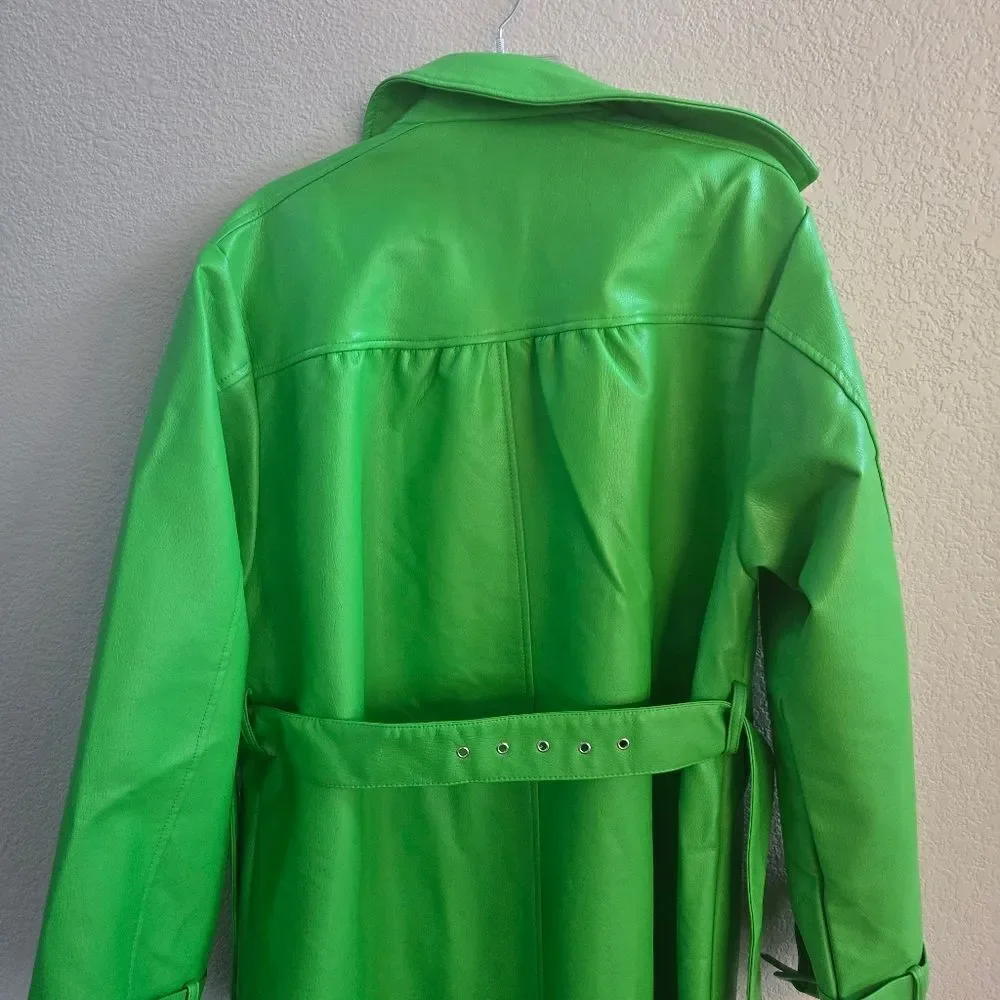 NA-KD Long PU Trench Coat size 36 M 8 US New